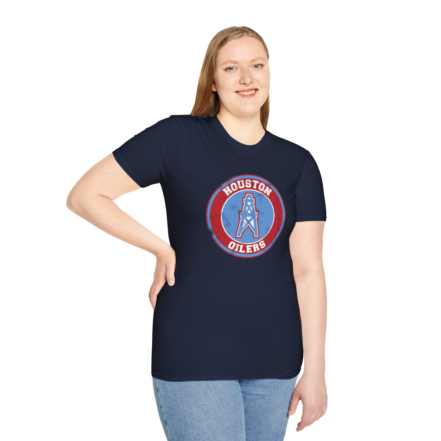 Houston Oilers Distressed Emblem Unisex T-Shirt | Up to 5X