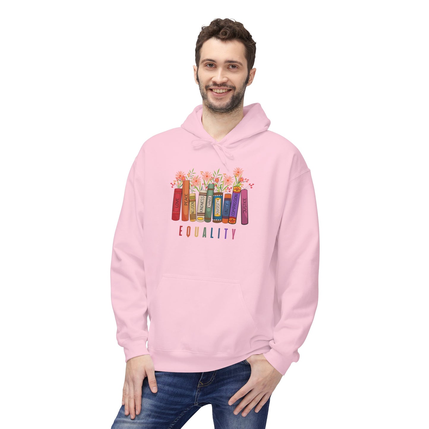Colorful Equality Fleece Hoodie - Unisex Midweight Design