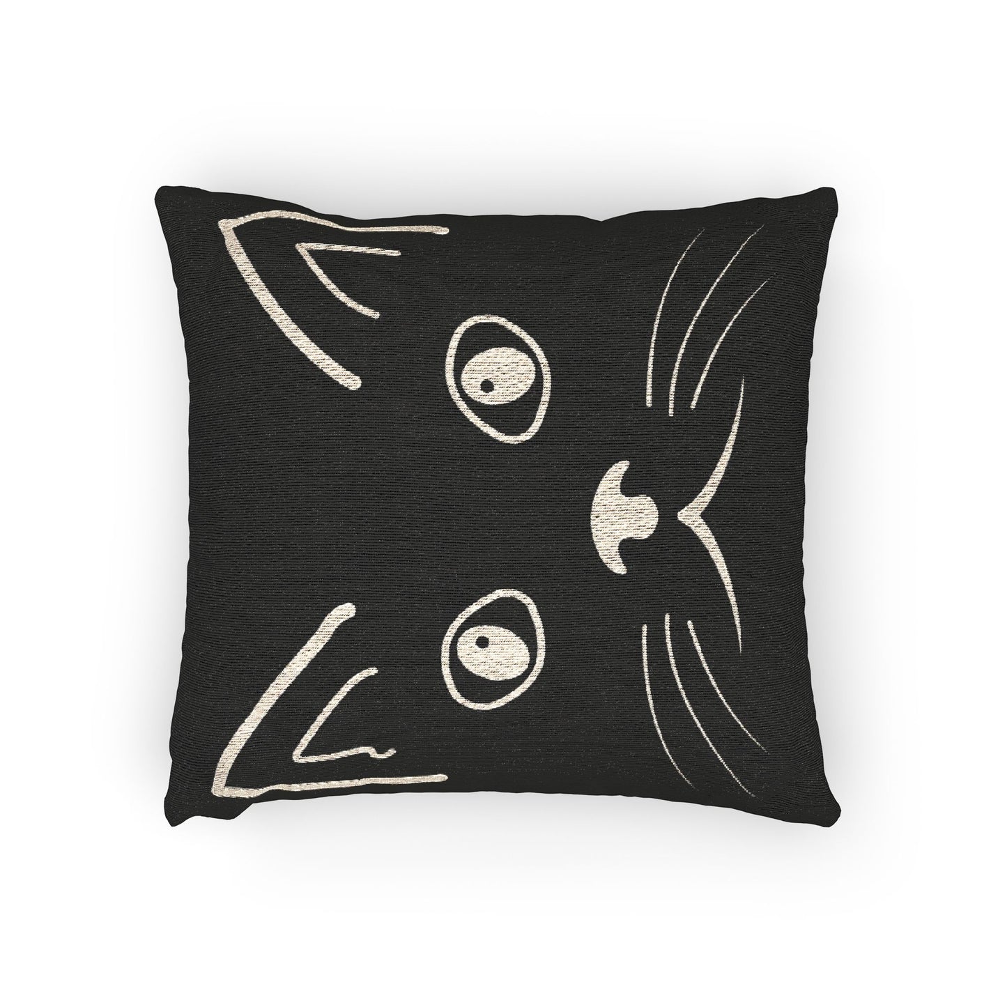 Halloween Woven Pillow - Black Cat