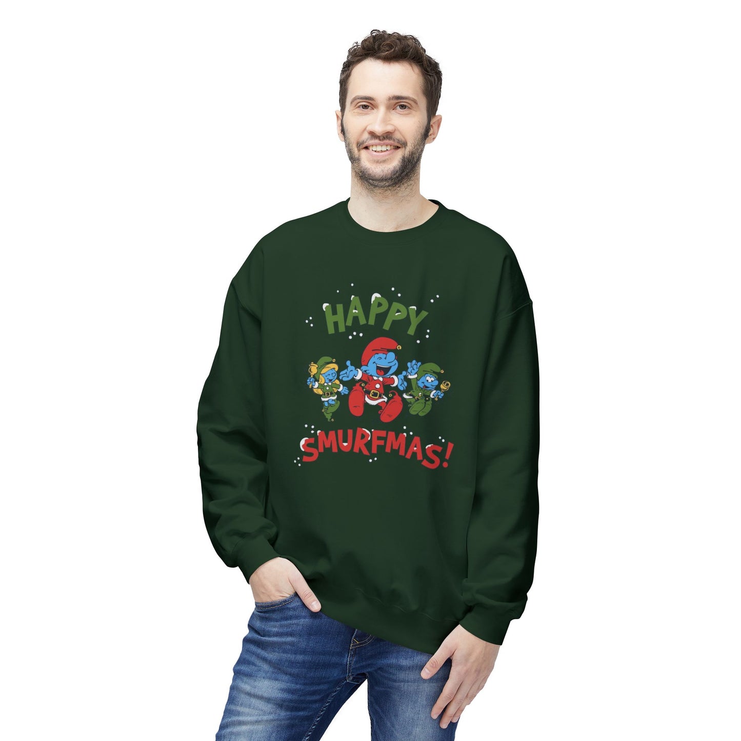 ‘Happy Smurfmas’ Festive Crewneck Sweatshirt