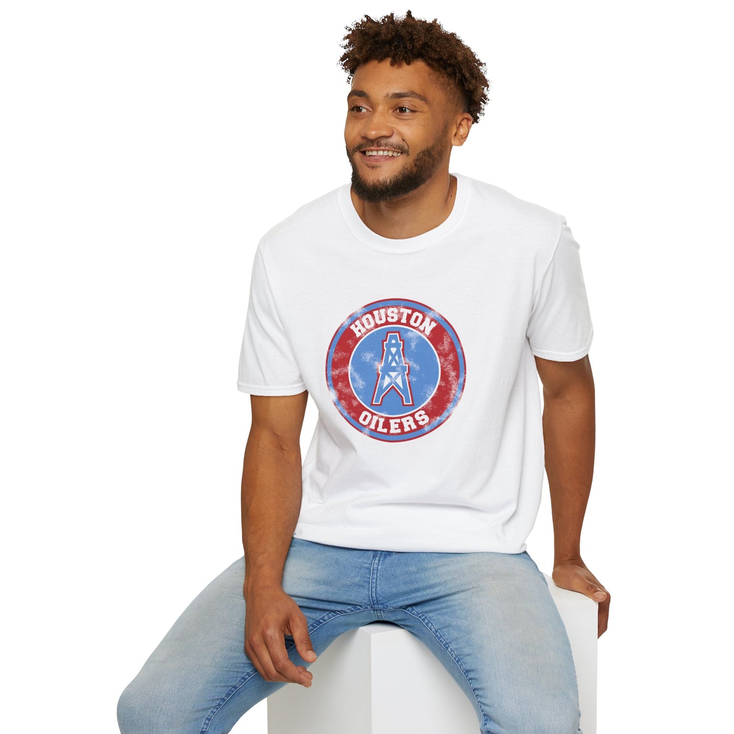Unisex Tee - Houston Oilers Distressed Emblem