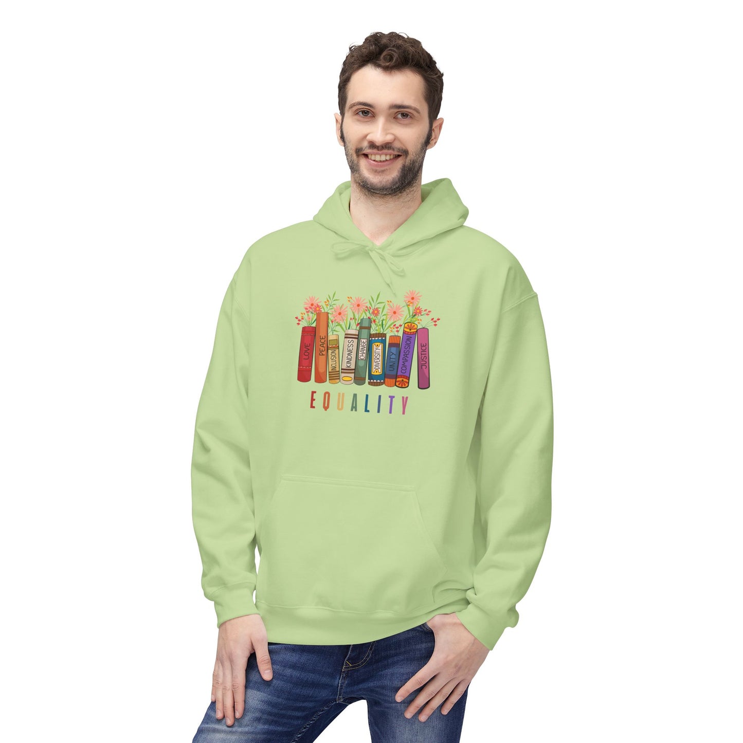 Colorful Equality Fleece Hoodie - Unisex Midweight Design