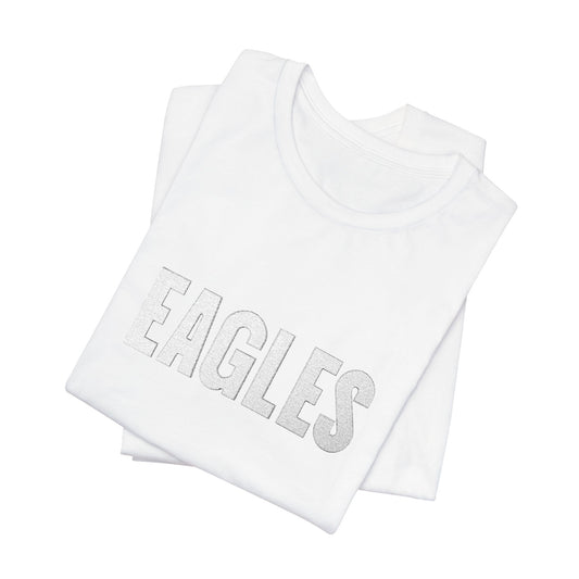 Philadelphia Eagles White Tone-on-Tone Embroidered Tee