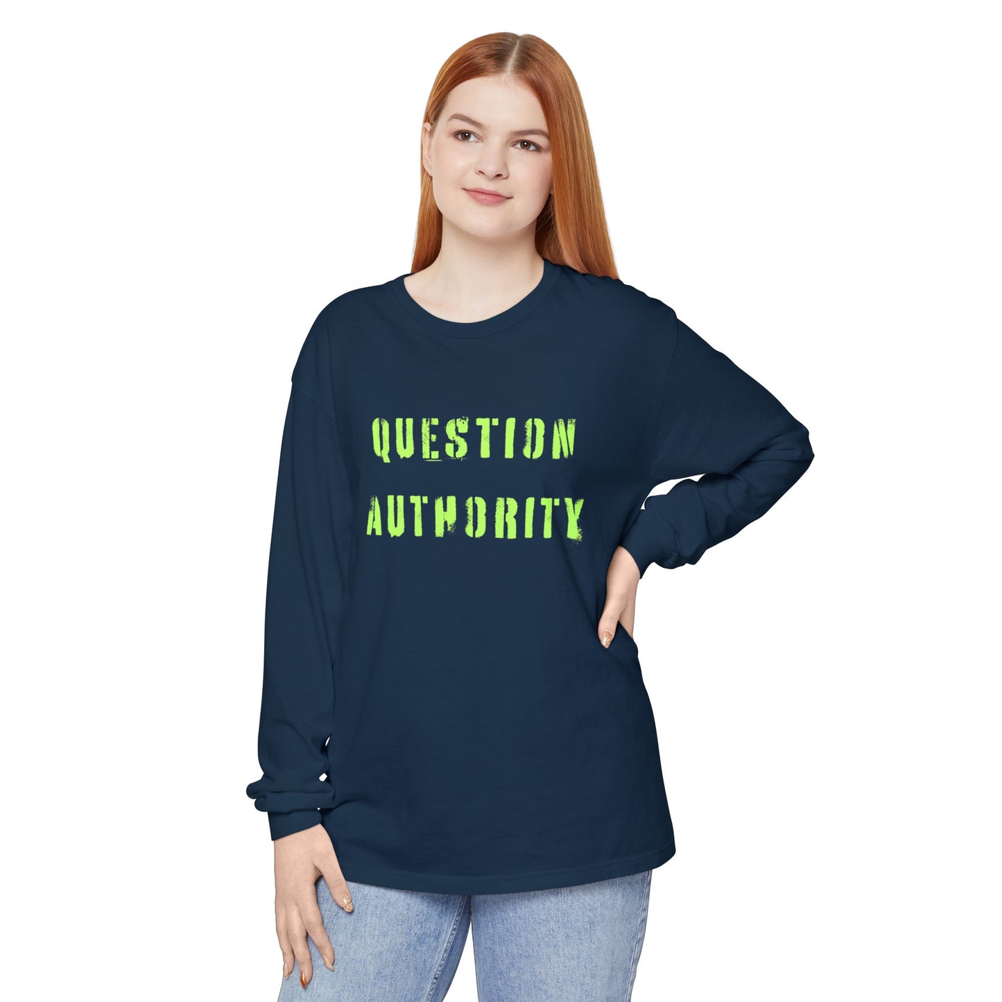 ‘Question Authority’ Unisex Long Sleeve Tee