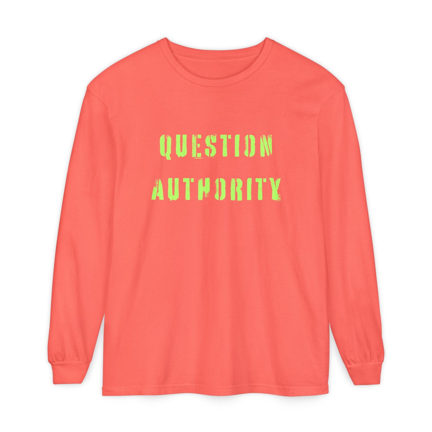 Unisex Long Sleeve Tee - ‘QUESTION AUTHORITY