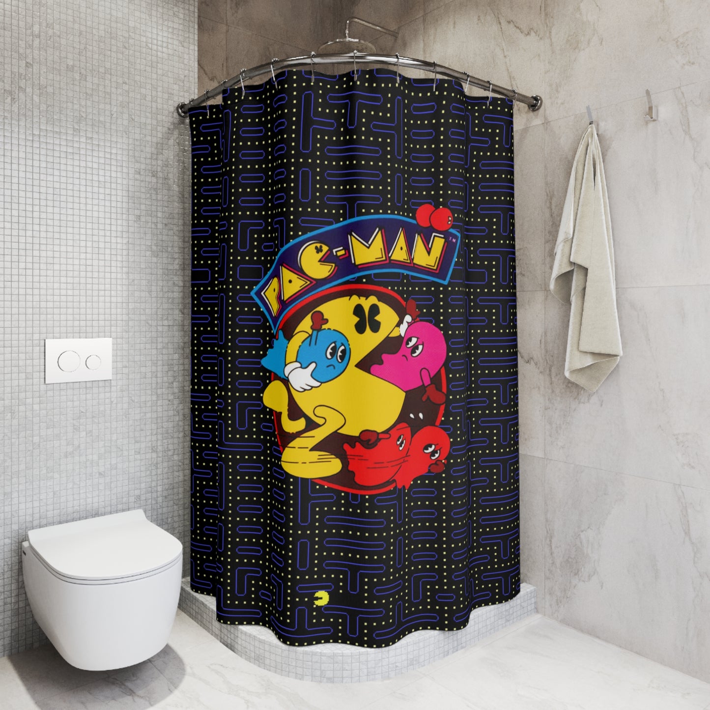 Shower Curtain - Retro Pac-Man Decor