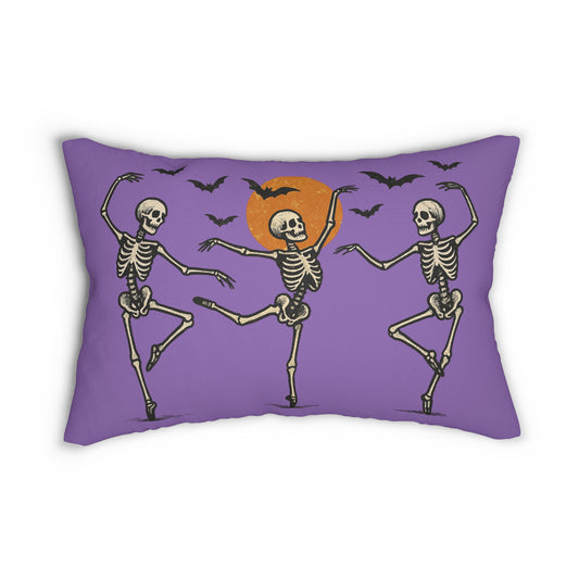 Halloween Lumbar Pillow - Dancing Skeletons