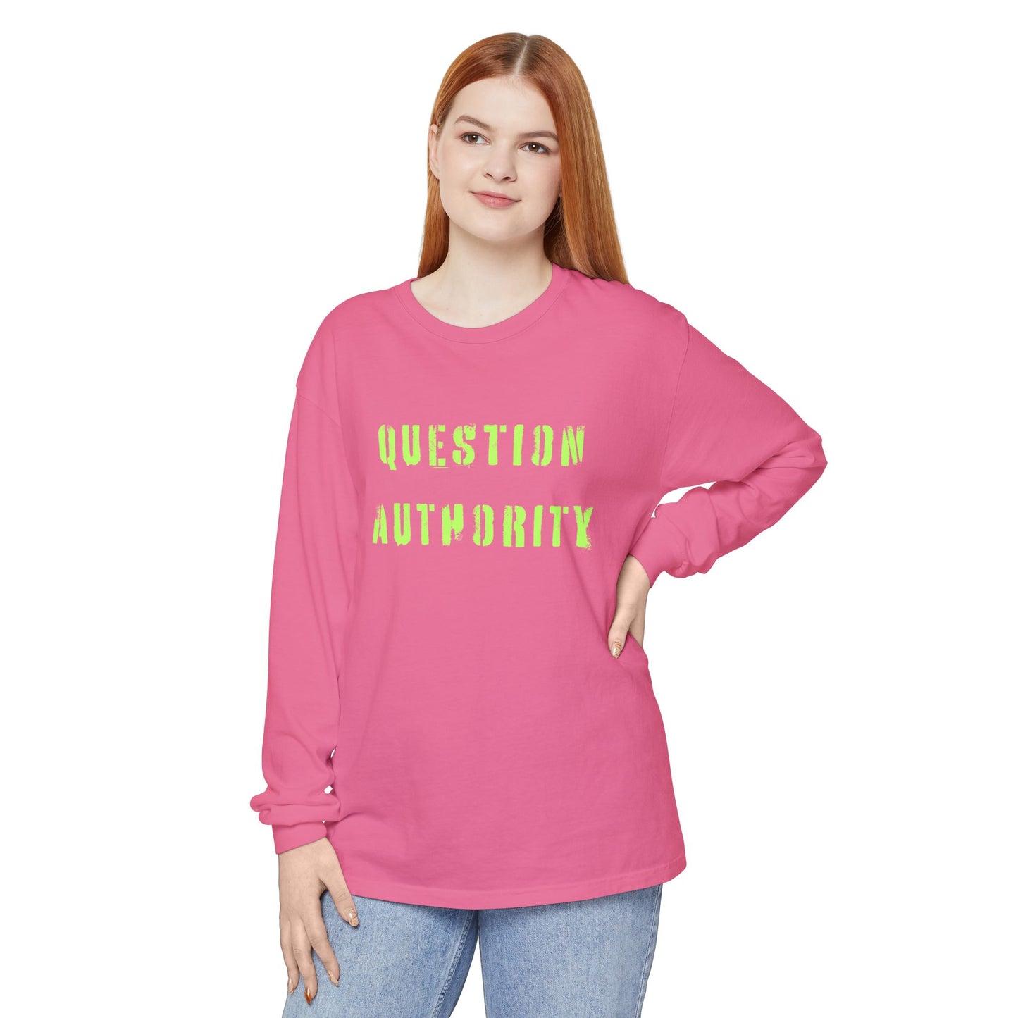 ‘Question Authority’ Unisex Long Sleeve Tee