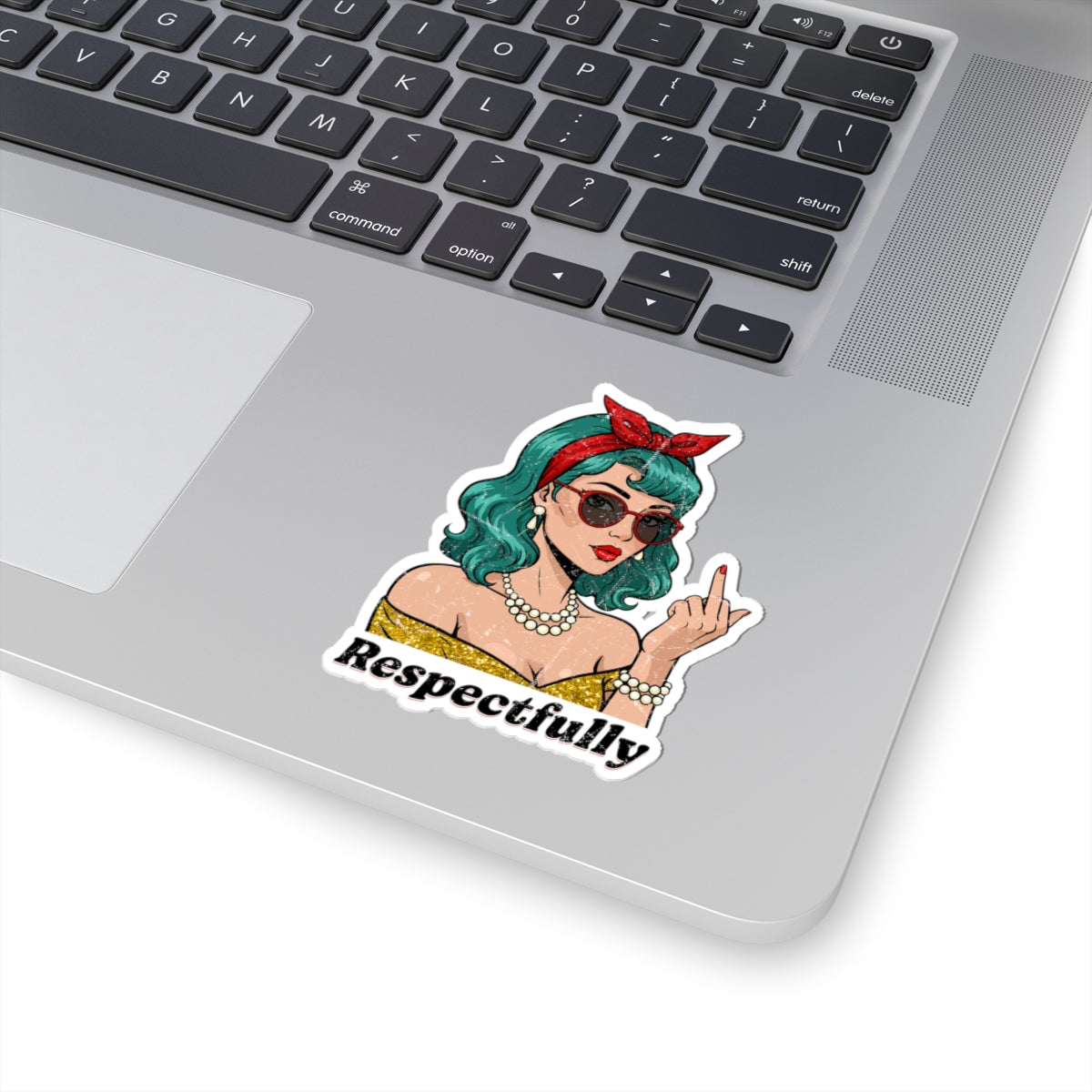“Respectfully” Bold Retro Kiss-Cut Sticker
