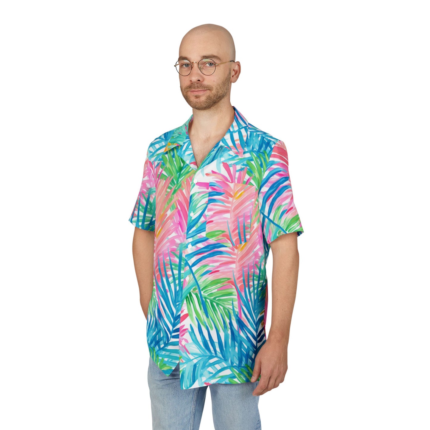 Tropical Palm Leaf Hawaiian Shirt