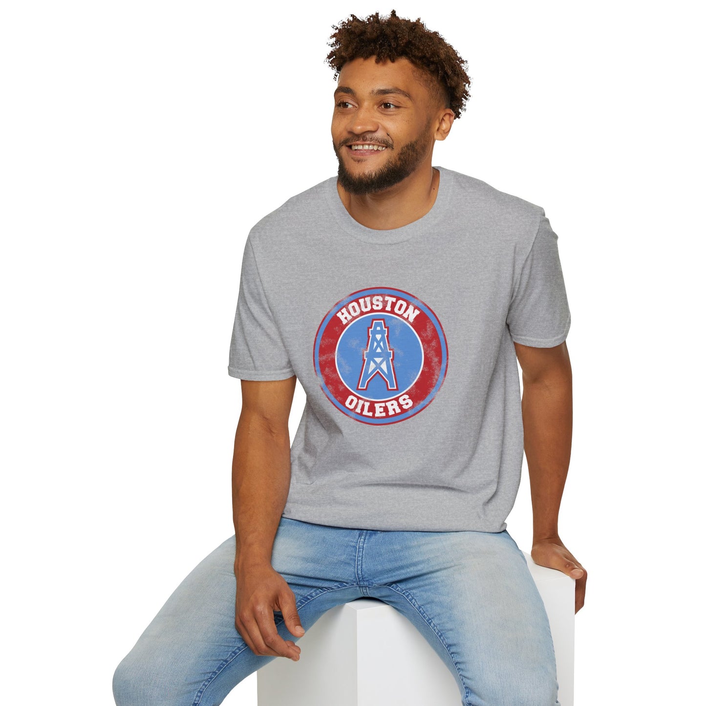 Unisex Tee - Houston Oilers Distressed Emblem