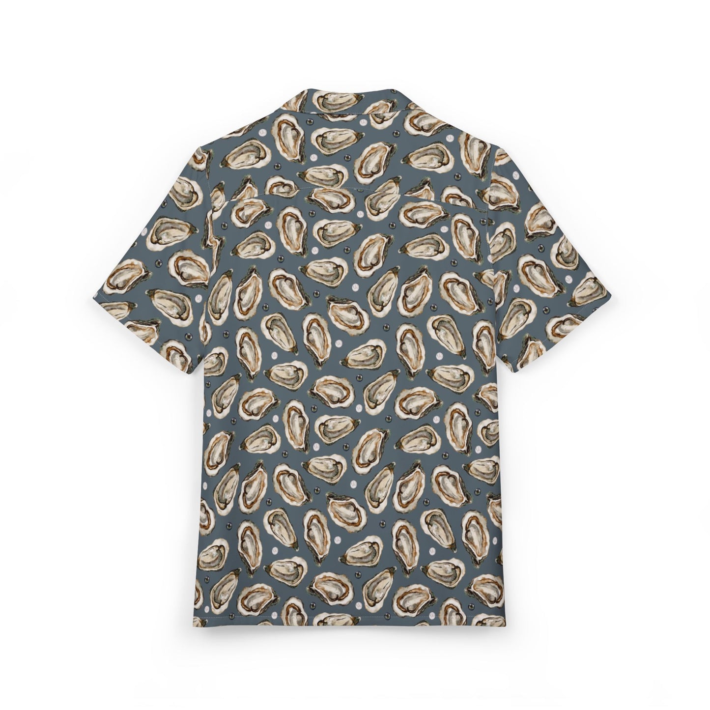 Unisex Hawaiian Button-Down Shirt - Ocean-Inspired Oyster Print