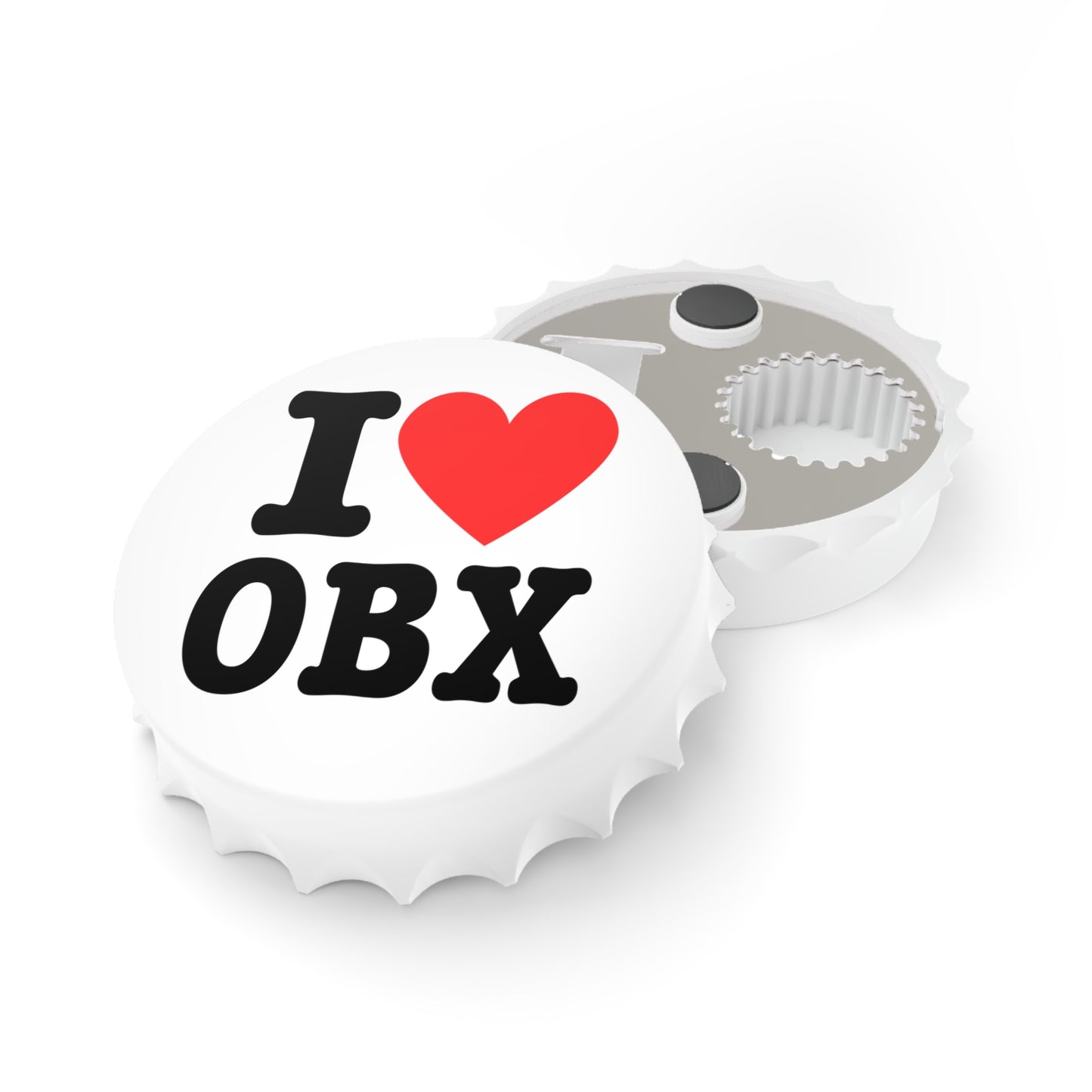 I Love OBX Bottle Opener Magnet