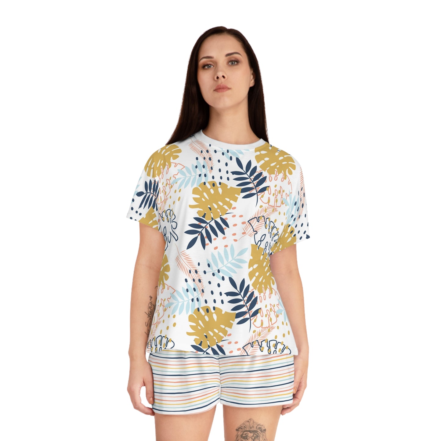 Tropical Floral Women's Short Pajama Set