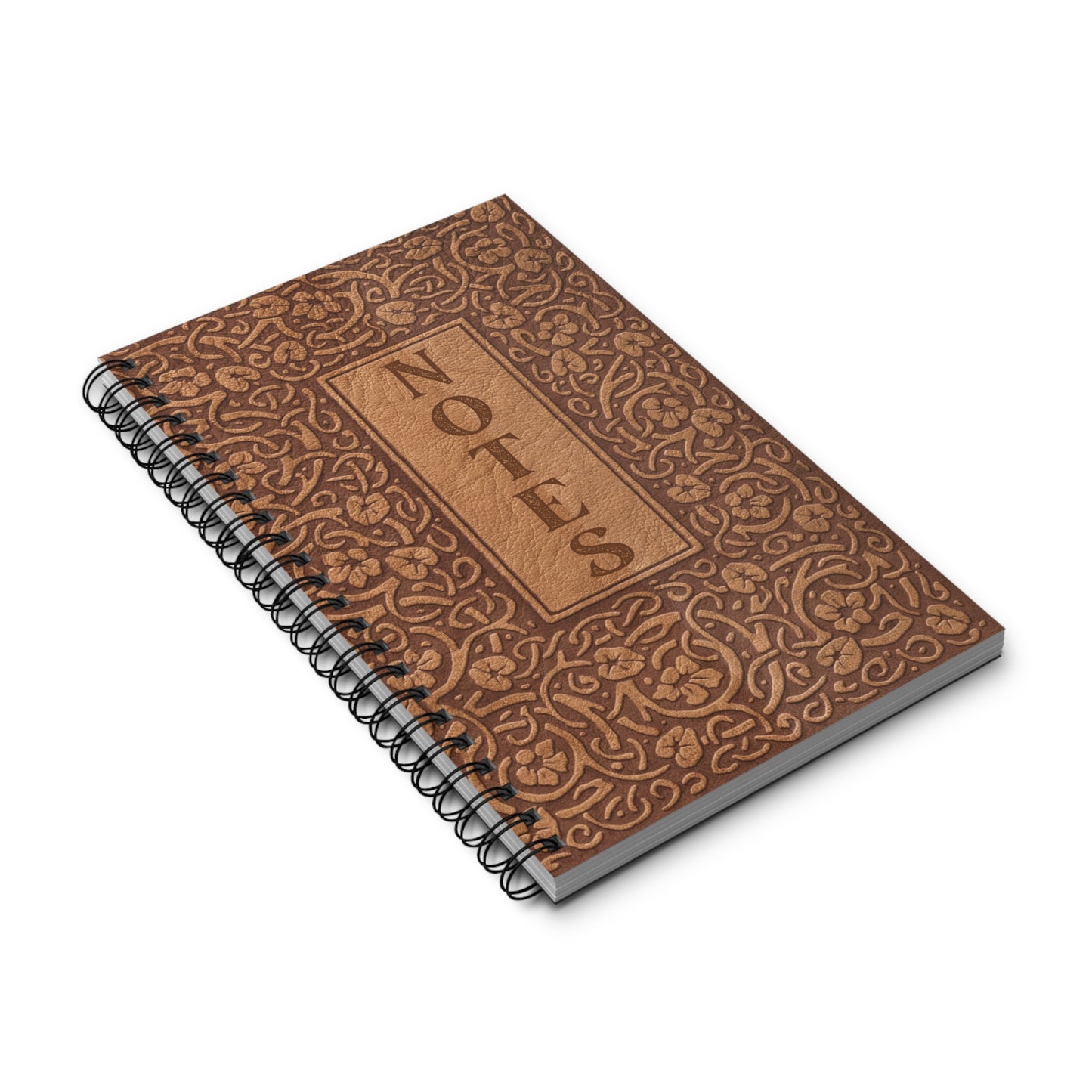 Spiral Notebook - Scrollwork “Notes” | Blank, Dot Grid, Lined, Task