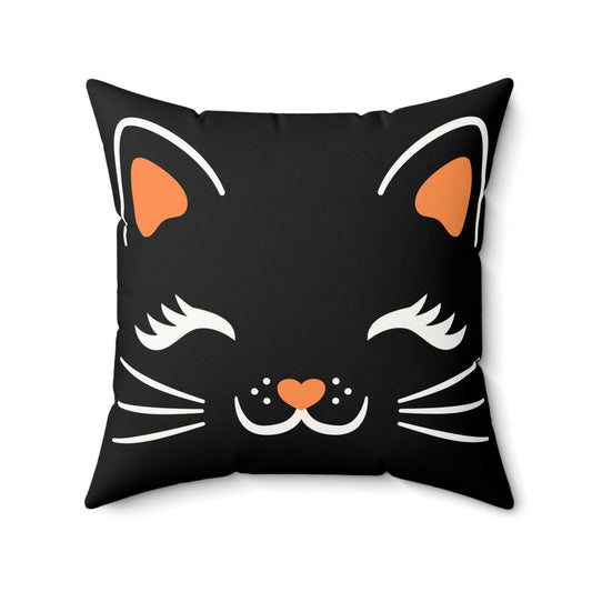 Halloween Pillow with Insert - Black Cat