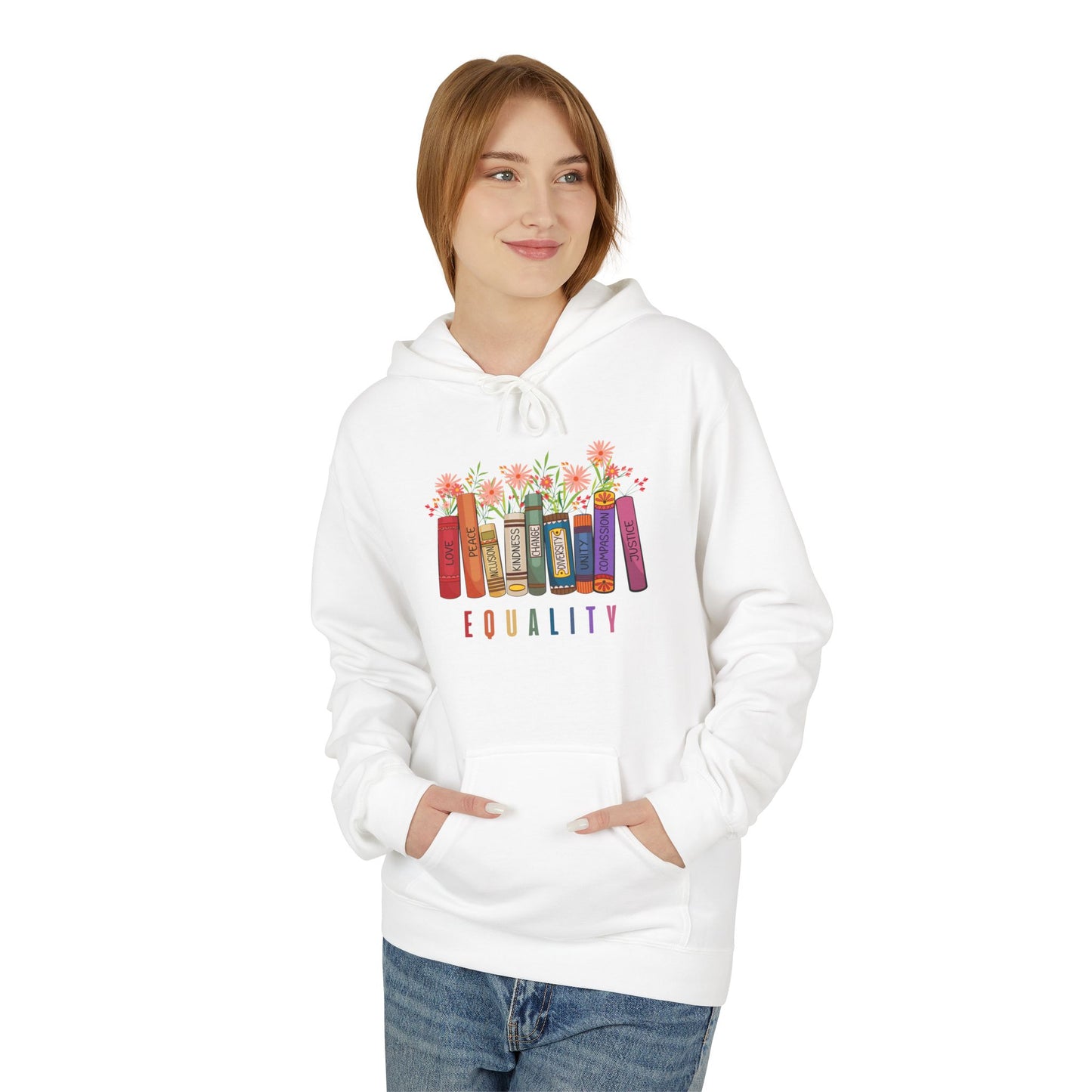 Colorful Equality Fleece Hoodie - Unisex Midweight Design