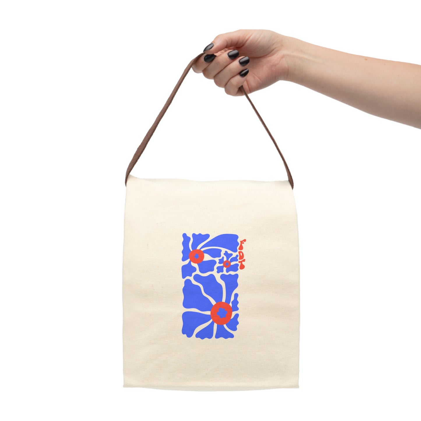 “FDT” Anti-Trump Canvas Lunch Bag with Red & Blue Floral Design
