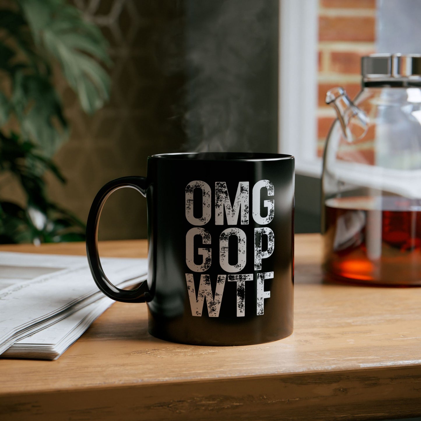 Black Ceramic Mug - OMG GOP WTF, 11oz or 15oz