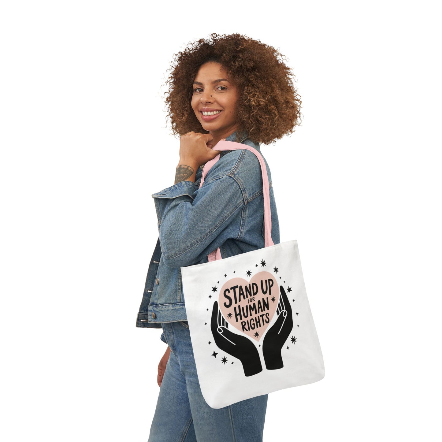 Canvas Tote, Colored Handles - Human Rights Eco-Friendly, 3 sizes
