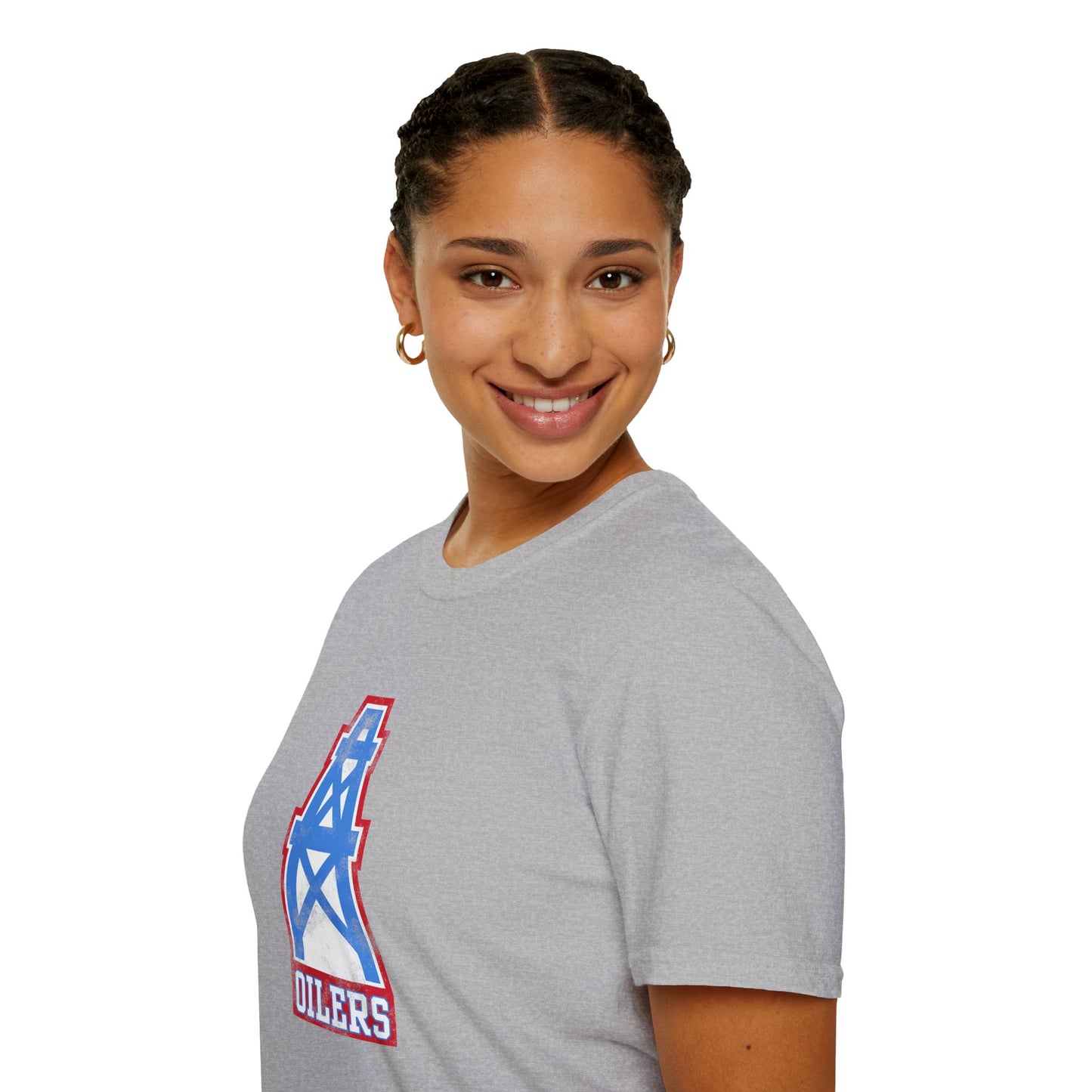 Houston Oilers Distressed Oil Derrick Unisex T-Shirt | Up to 5X