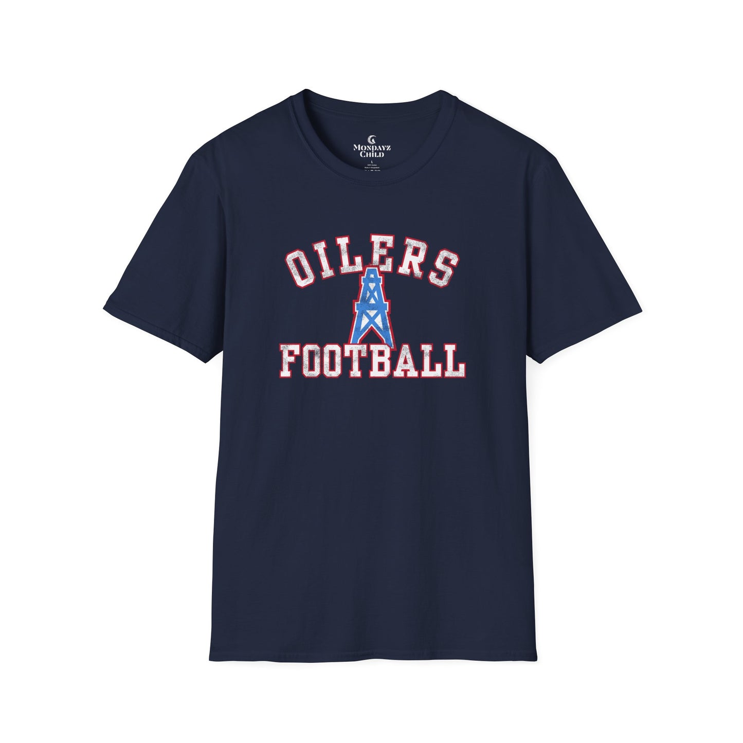 Houston Oilers Distressed “Oilers Football” Unisex T-Shirt | Up to 5X