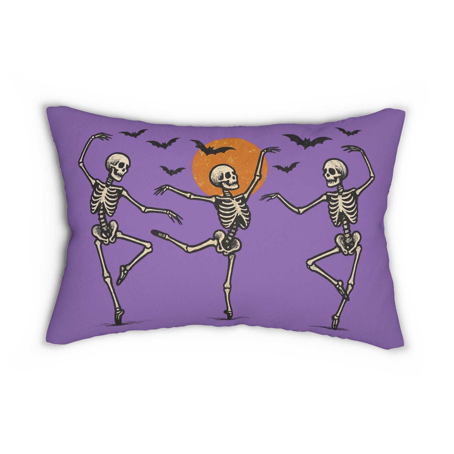 Halloween Lumbar Pillow - Dancing Skeletons