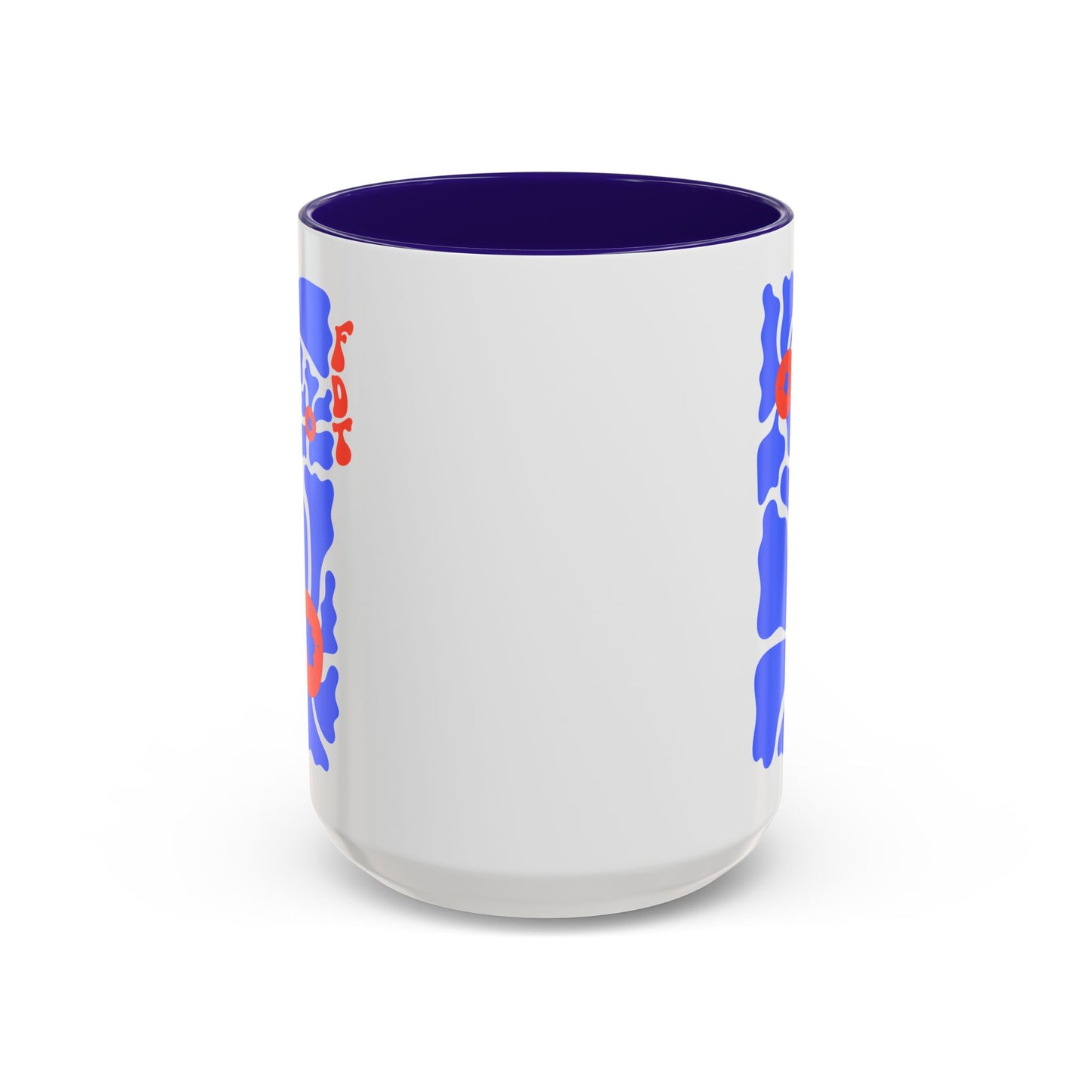 'FDT' Red & Blue Floral Anti-Trump Mug with Colored Handle
