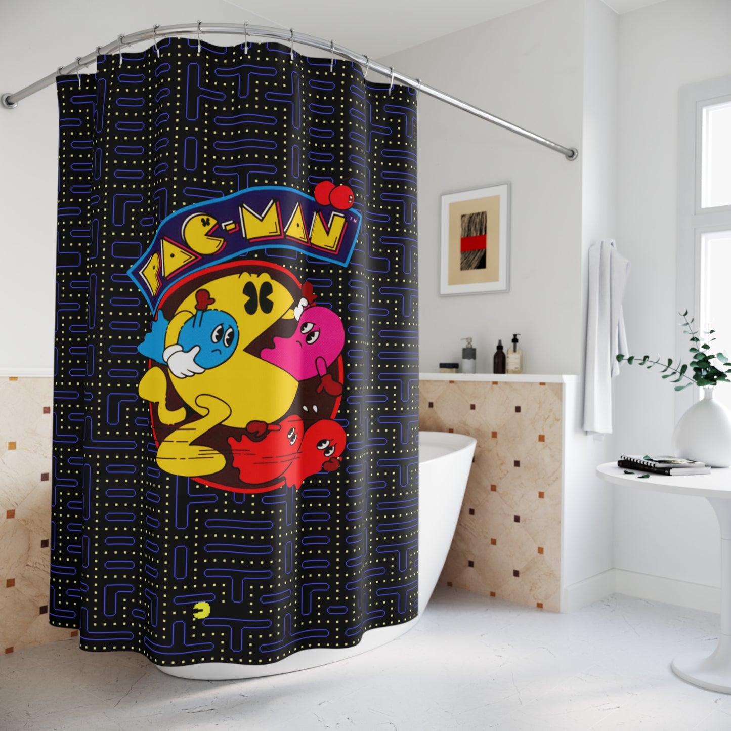 Shower Curtain - Retro Pac-Man Decor