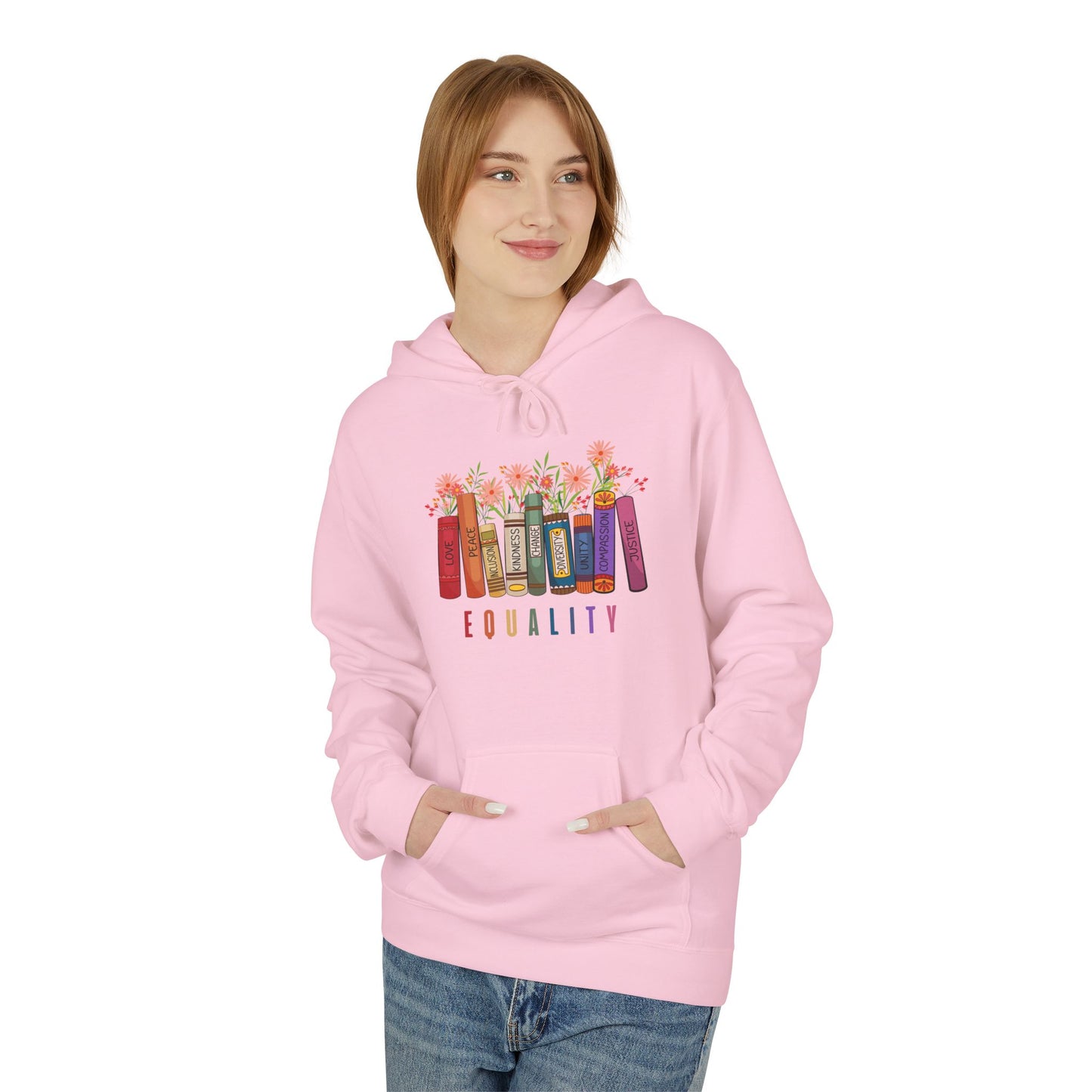 Colorful Equality Fleece Hoodie - Unisex Midweight Design