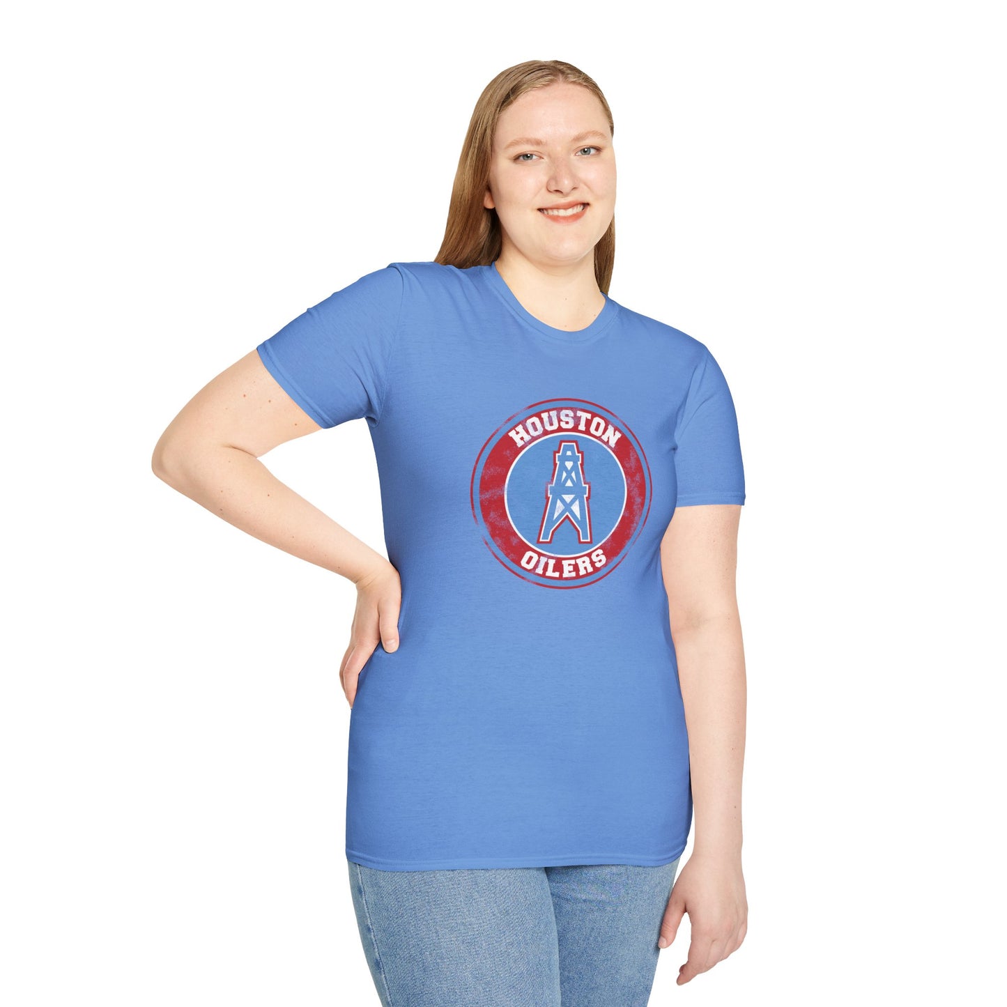 Houston Oilers Distressed Emblem Unisex T-Shirt | Up to 5X