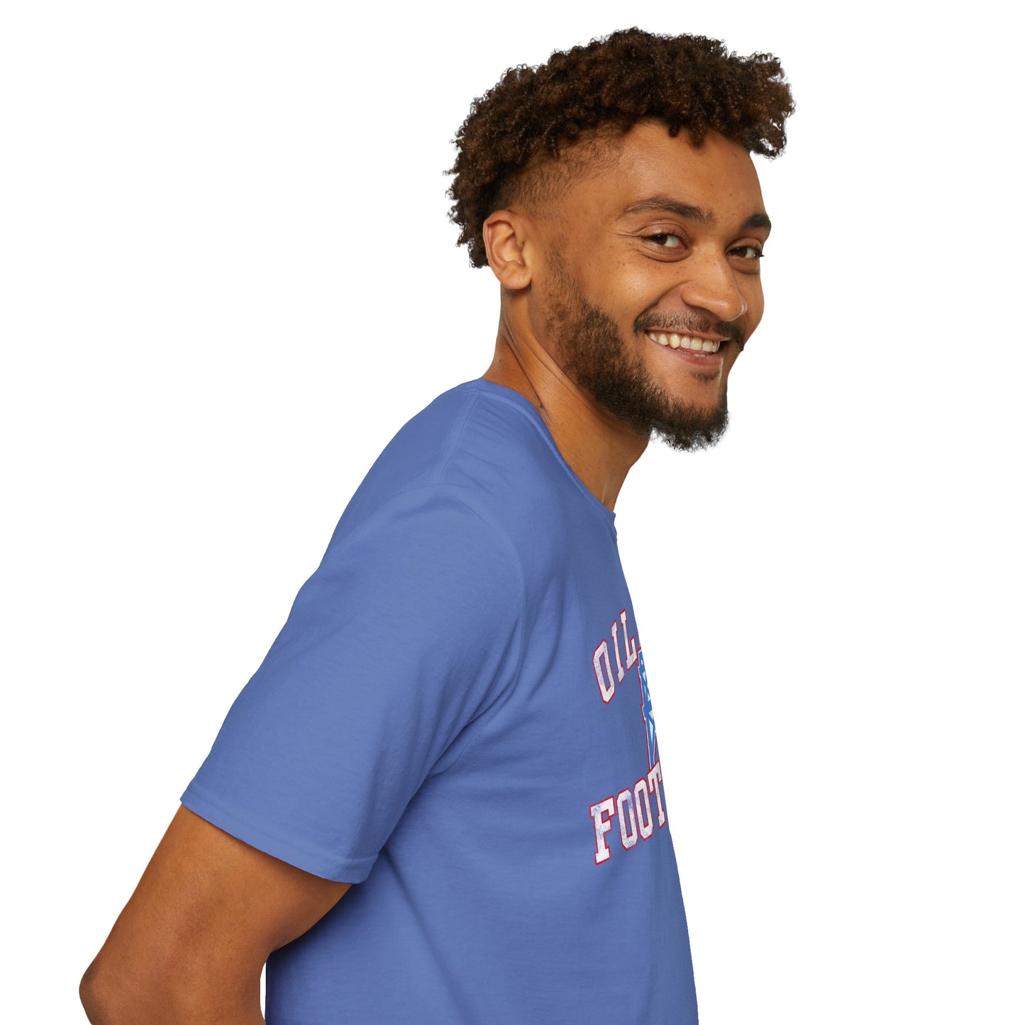 Houston Oilers Distressed “Oilers Football” Unisex T-Shirt | Up to 5X
