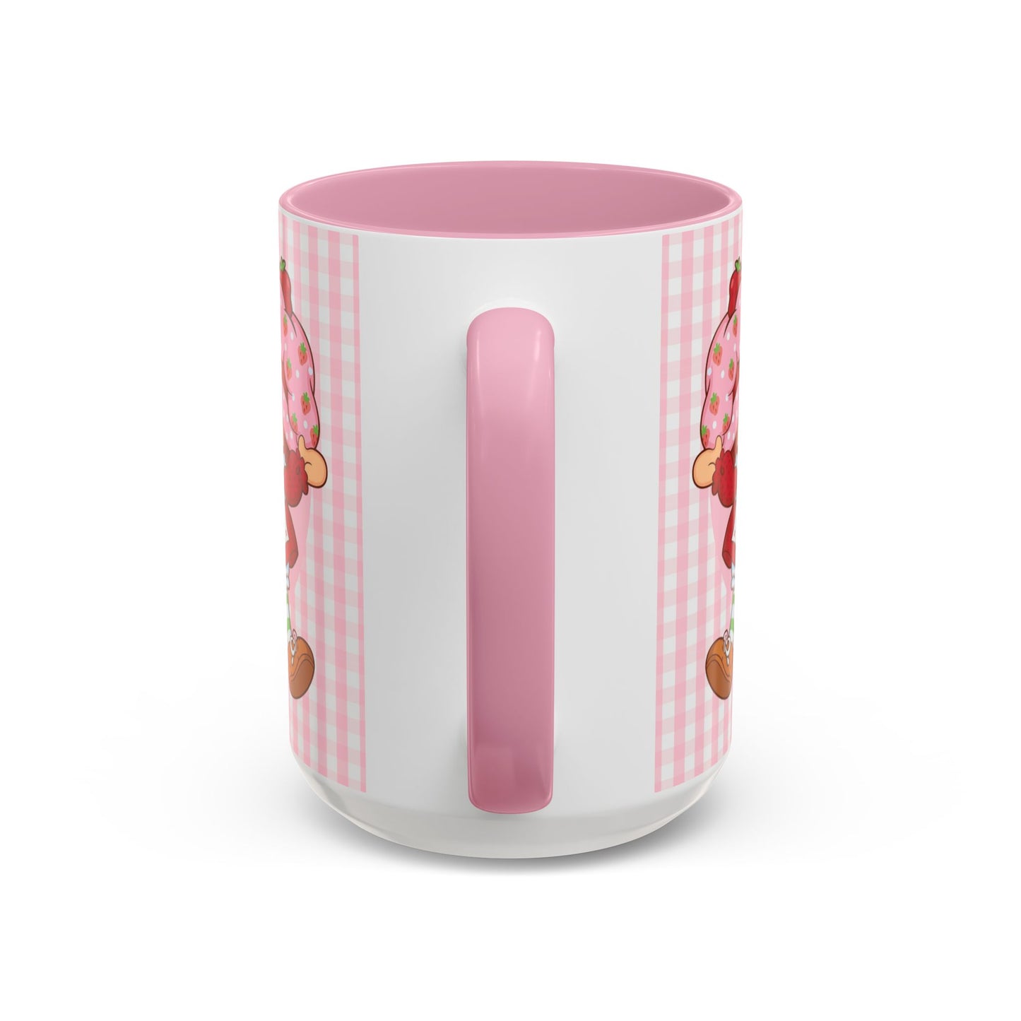 Strawberry Shortcake Pink Gingham Ceramic Mug - 11oz or 15oz