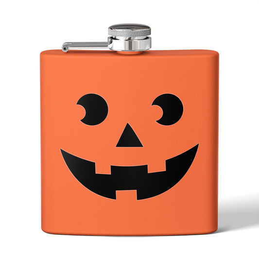 Stainless Steel Flask, 6oz - Halloween Pumpkin