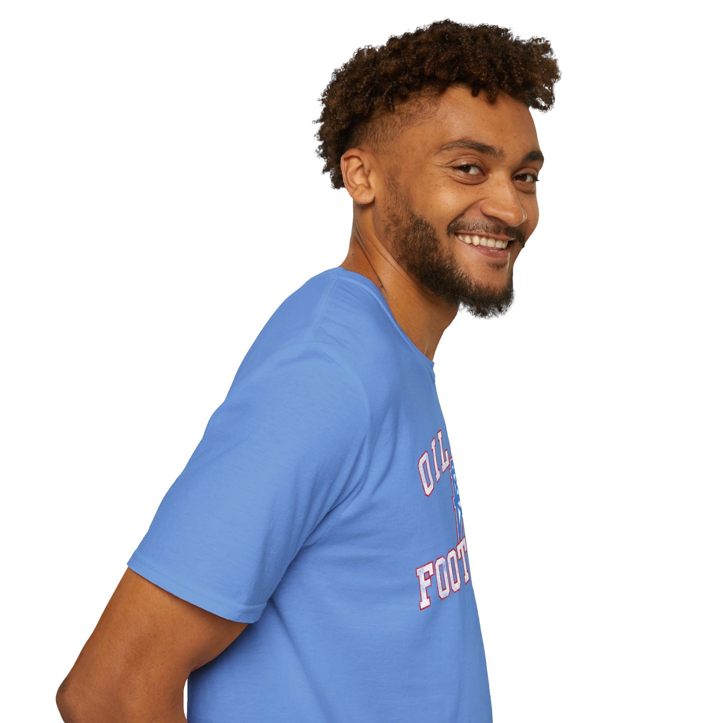 Houston Oilers Distressed “Oilers Football” Unisex T-Shirt | Up to 5X