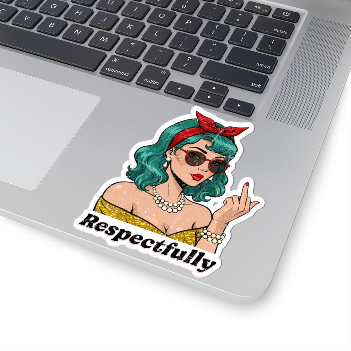 “Respectfully” Bold Retro Kiss-Cut Sticker