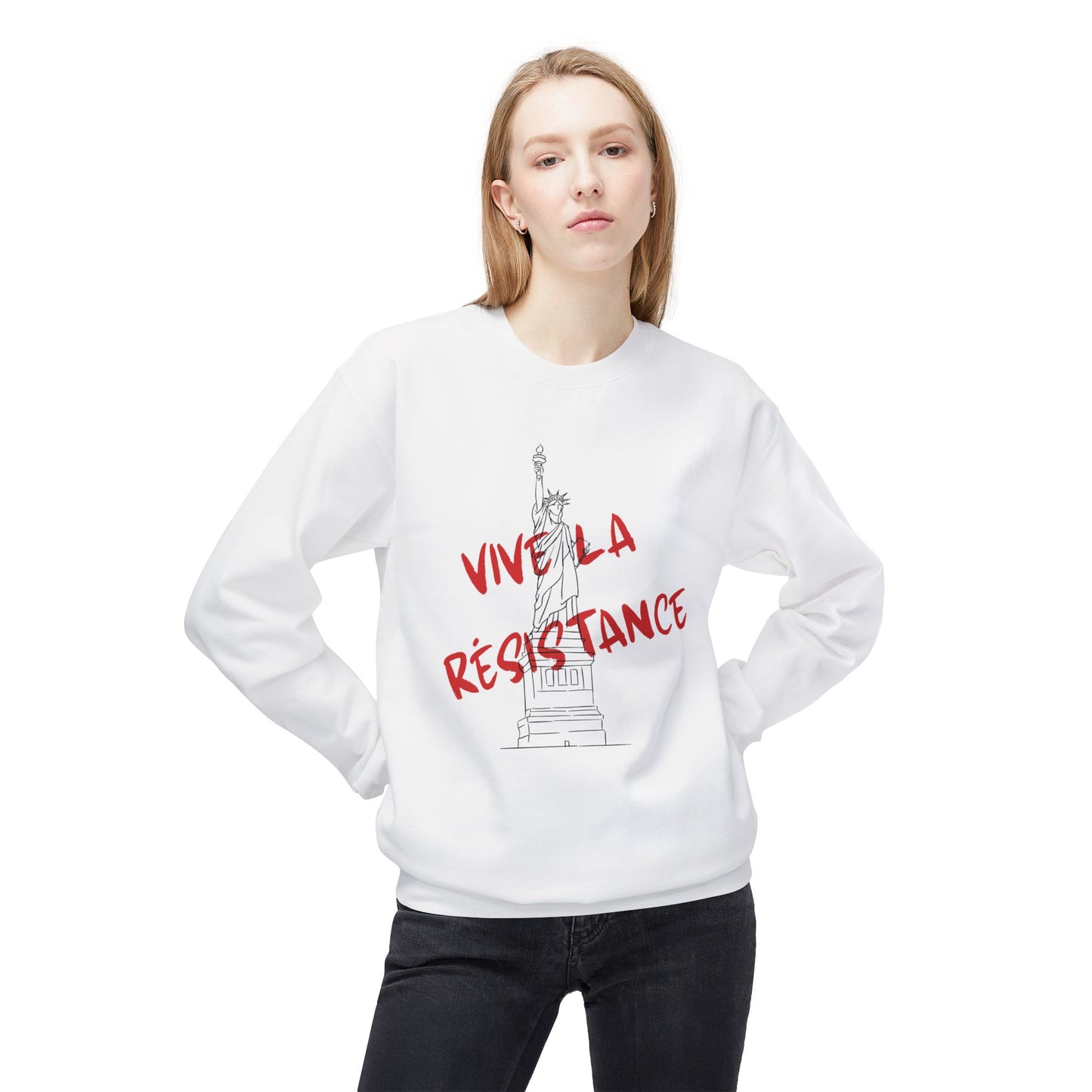 Vive La Résistance Political Protest Sweatshirt, Unisex Cotton Softstyle, Freedom Liberty Anti-Trump