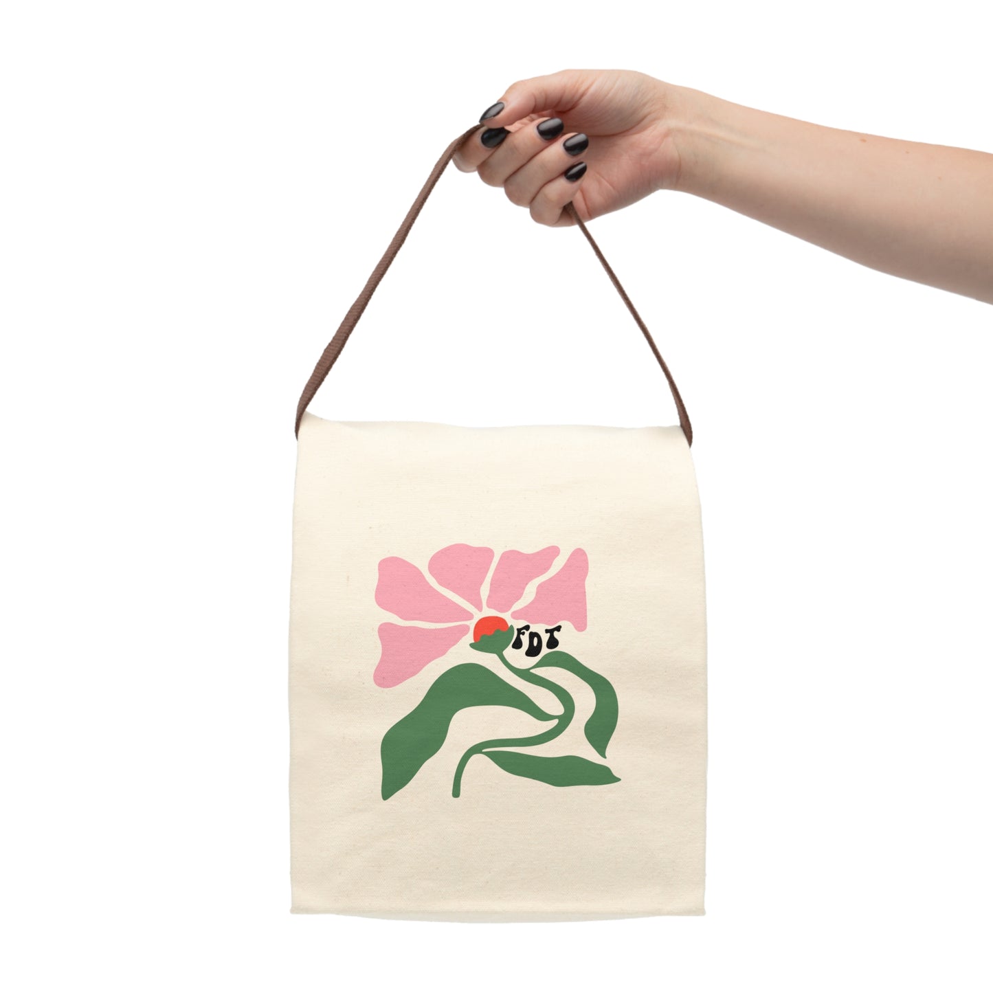 “FDT” Anti-Trump Pink Floral Canvas Lunch Bag