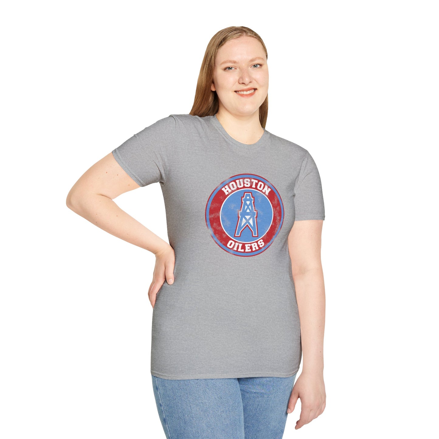 Houston Oilers Distressed Emblem Unisex T-Shirt | Up to 5X