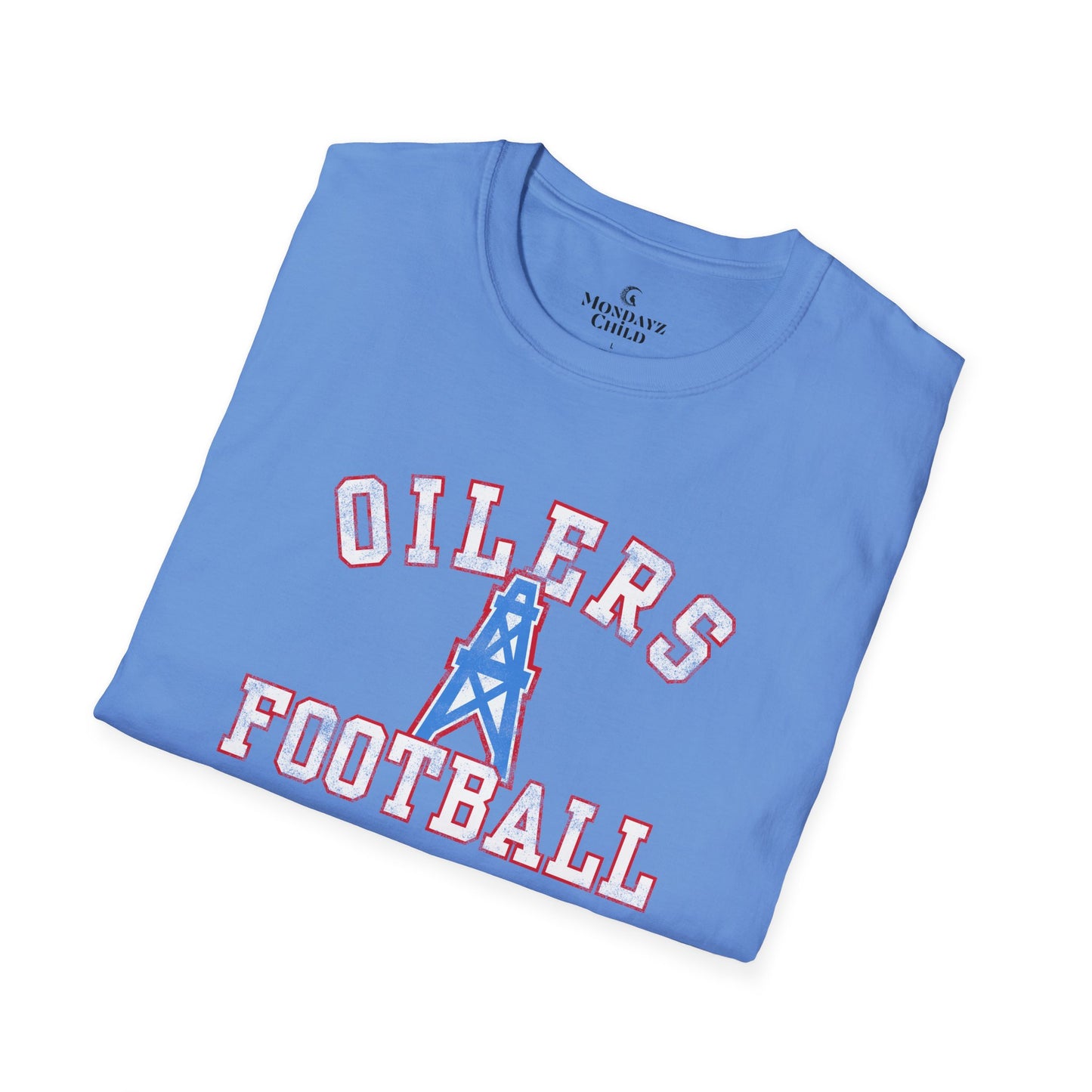 Houston Oilers Distressed “Oilers Football” Unisex T-Shirt | Up to 5X