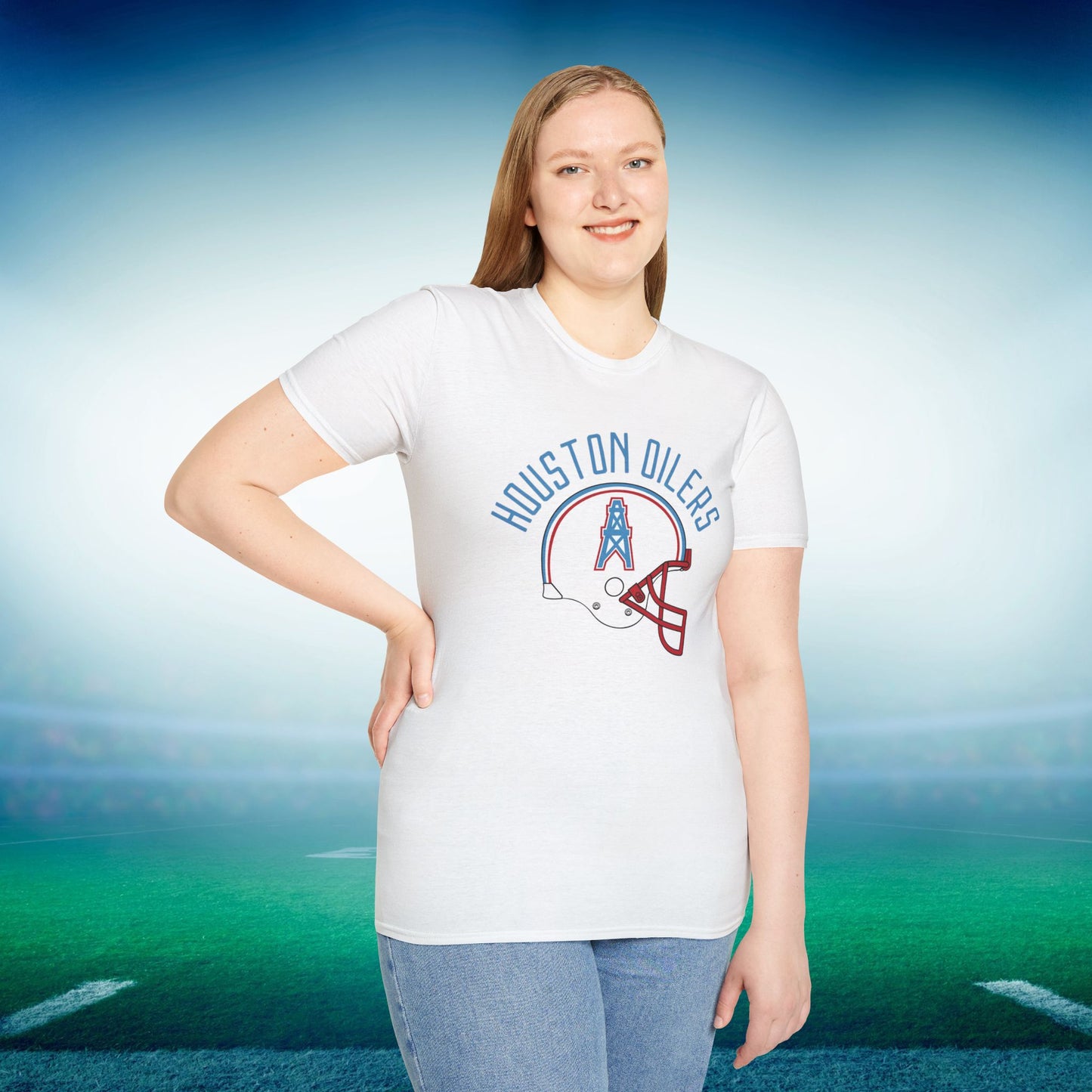Houston Oilers Vintage Helmet Unisex Softstyle T-Shirt