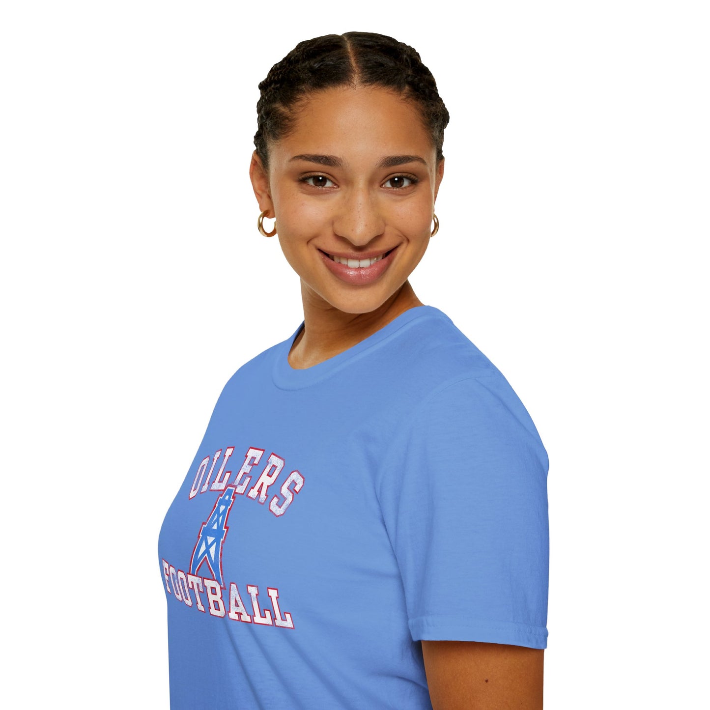 Houston Oilers Distressed “Oilers Football” Unisex T-Shirt | Up to 5X