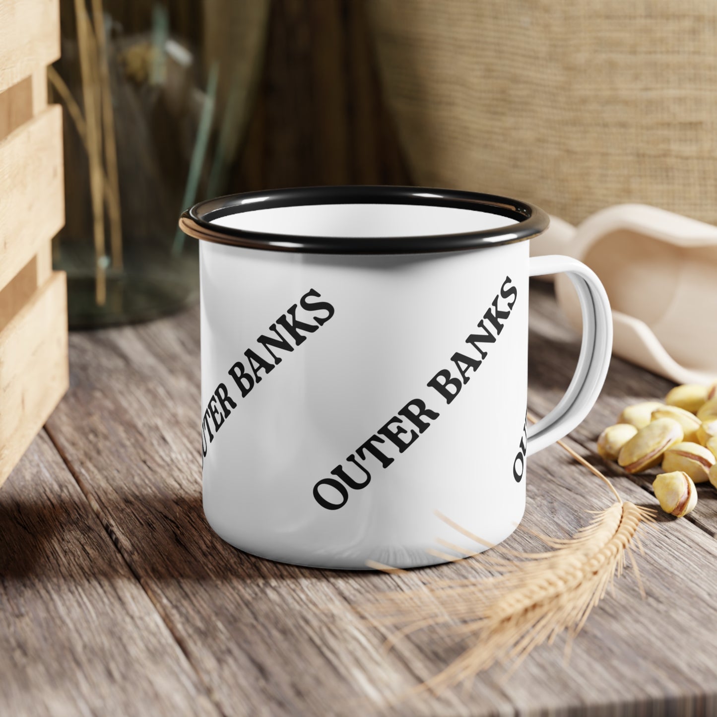 Retro Styled Outer Banks Enamel Camp Cup