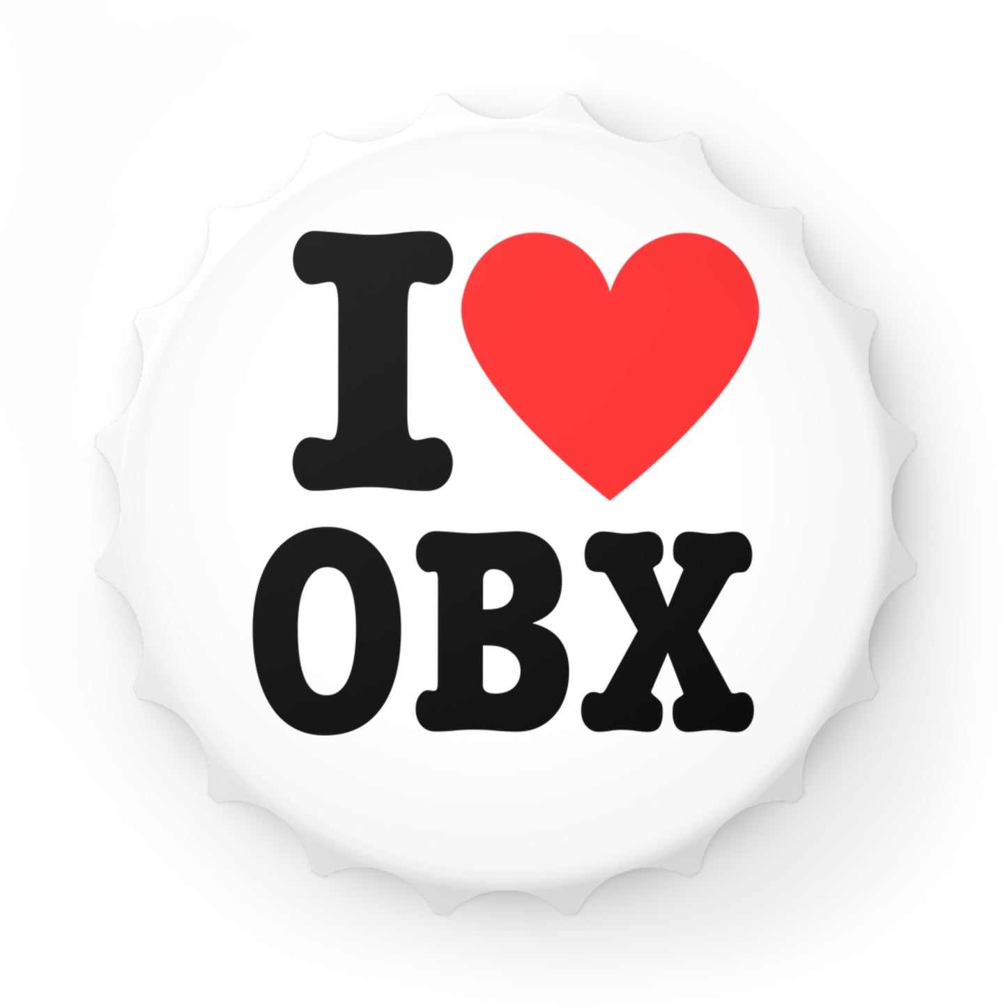 I Love OBX Bottle Opener Magnet