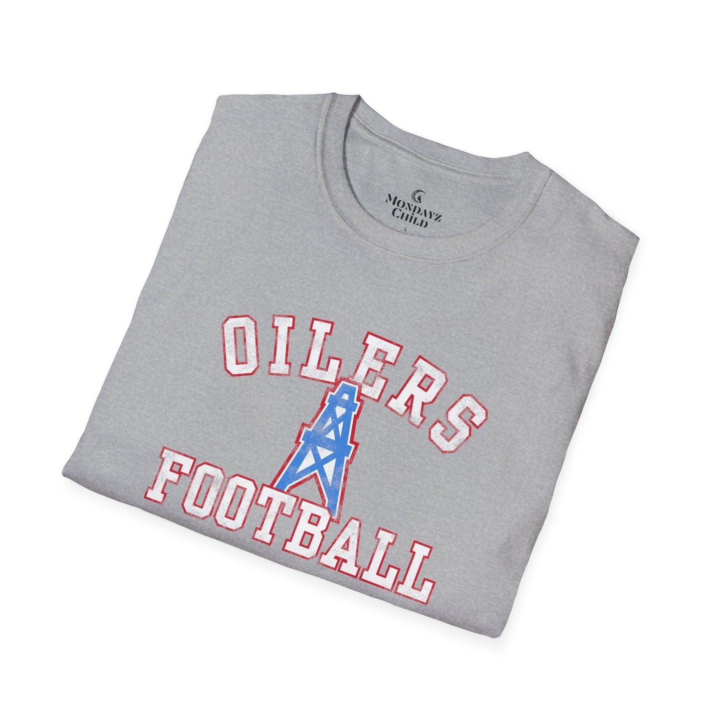 Houston Oilers Distressed “Oilers Football” Unisex T-Shirt | Up to 5X