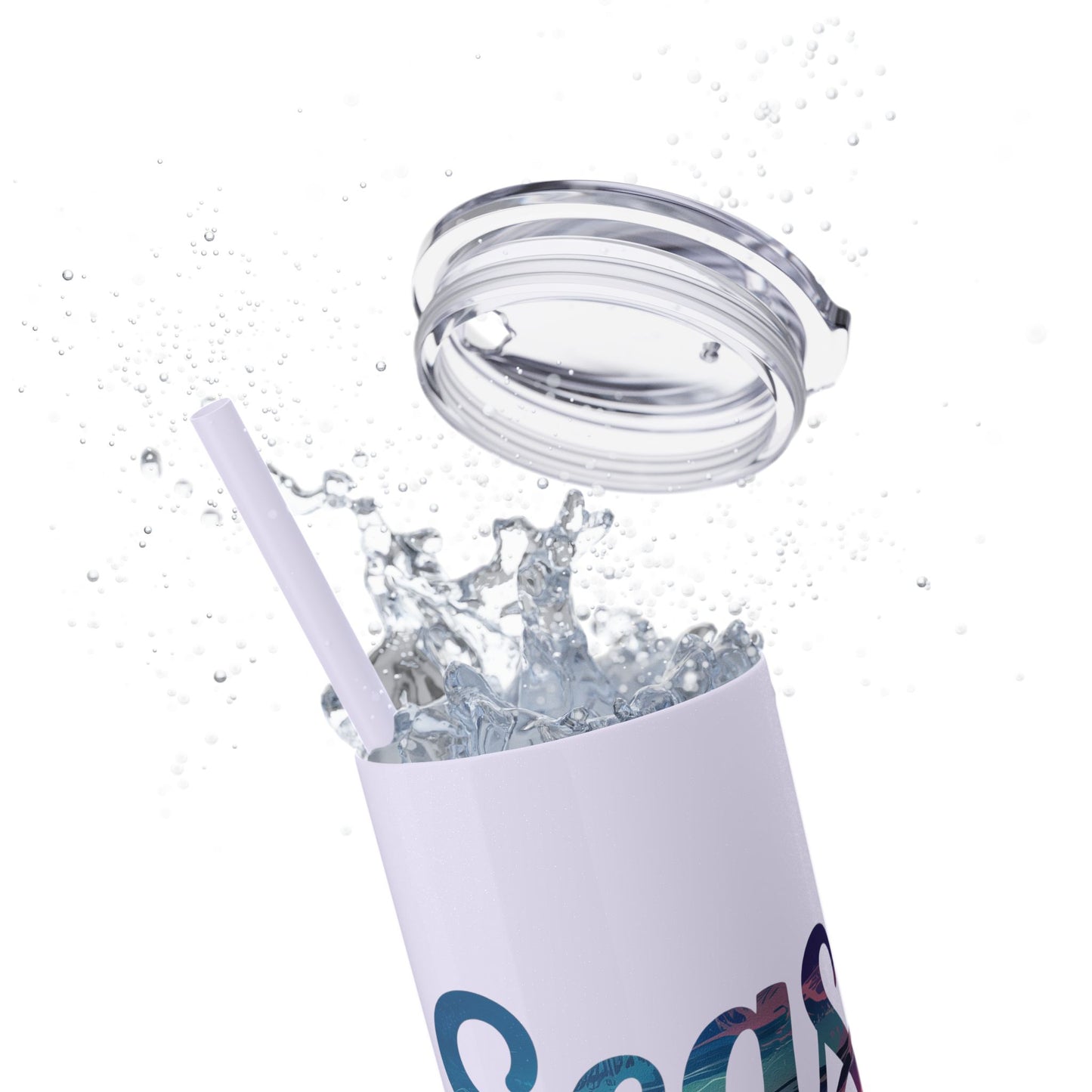 Seas the Day Skinny Tumbler with Straw - 20oz Travel Cup