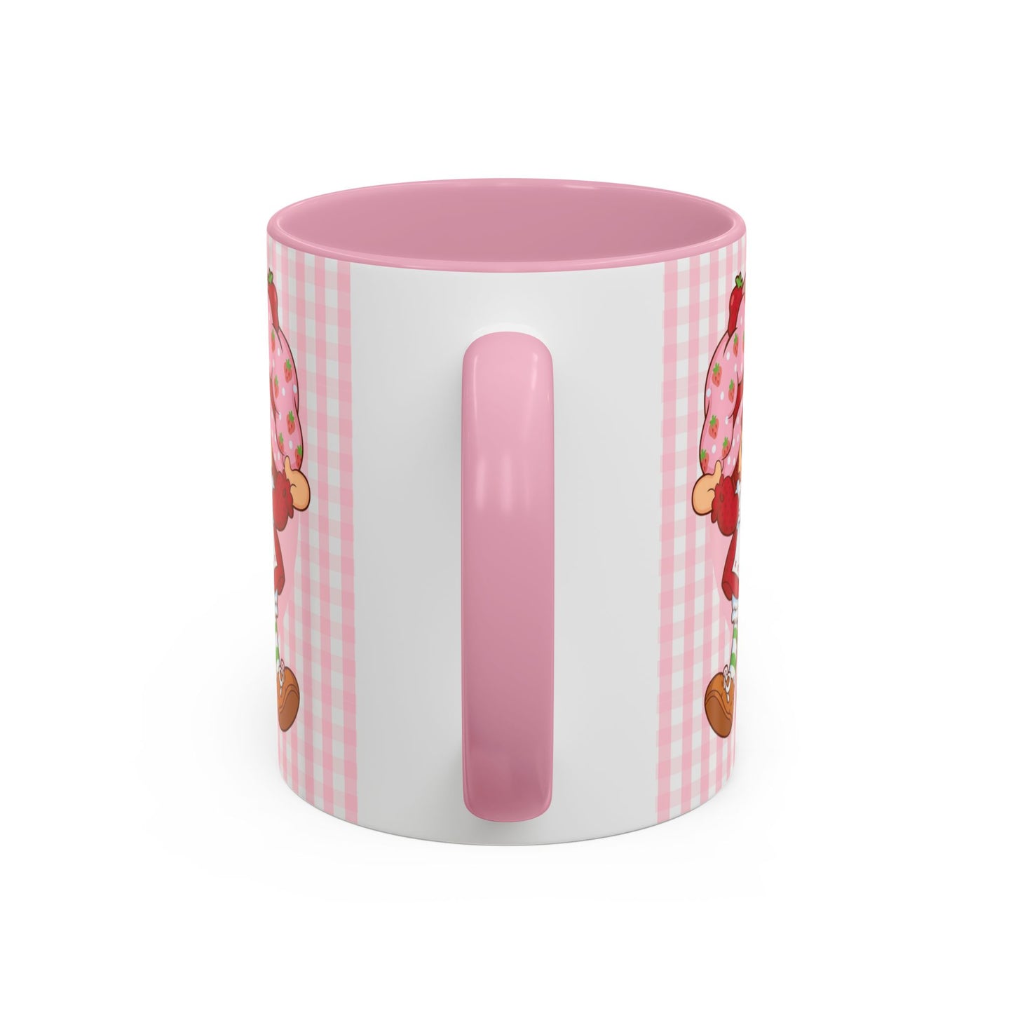 Strawberry Shortcake Pink Gingham Ceramic Mug - 11oz or 15oz