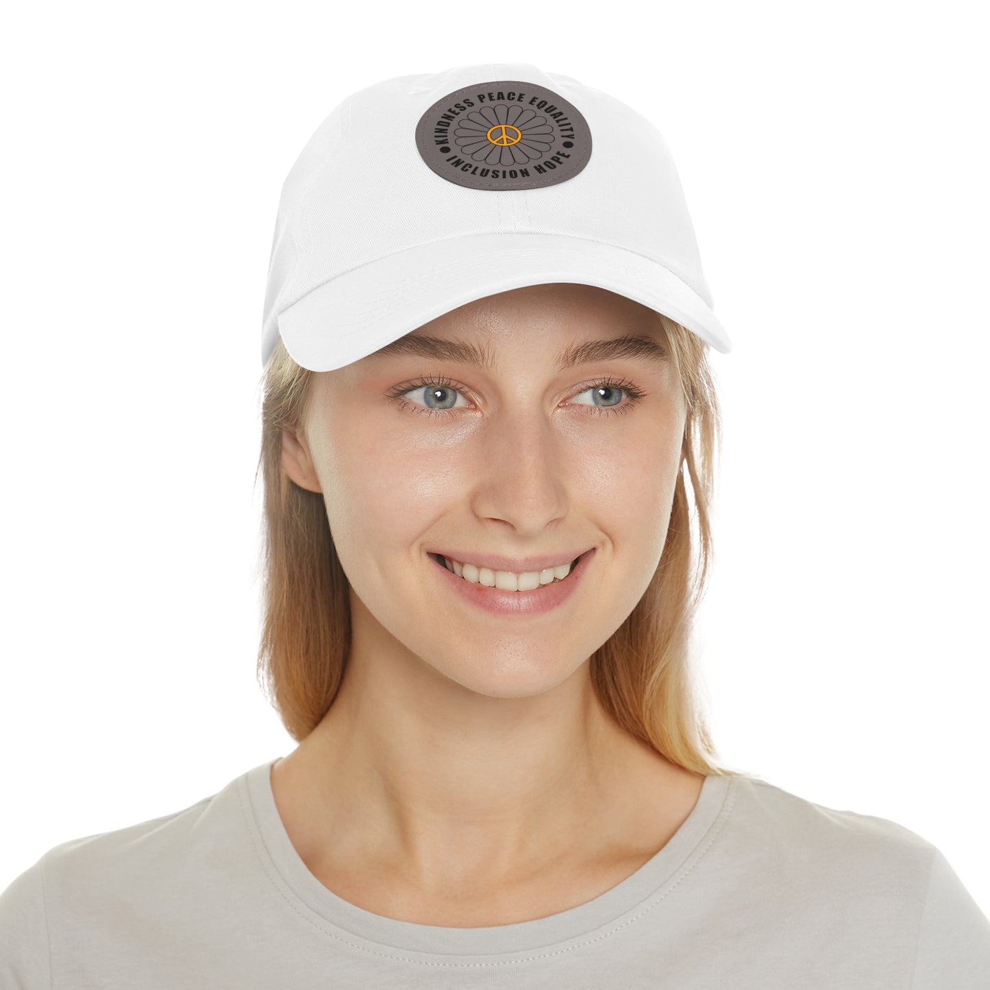 Kindness & Peace Cotton Hat - Grey Patch
