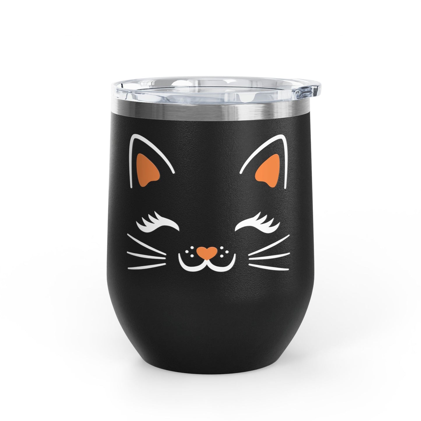 Wine Tumbler, 12oz - Black Cat
