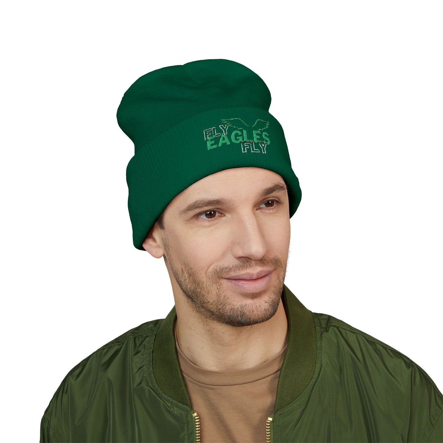Cuffed Beanie - Eagles Embroidered ‘Fly Eagles Fly’
